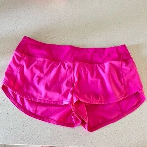Lululemon Speed Up Shorts 2.5” Size 8 Low-Rise Lined Sonic Pink Hot Pink